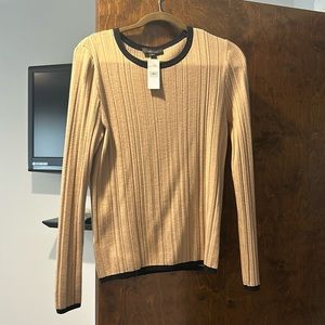 Ann Taylor crewneck sweater women’s size large tan with black